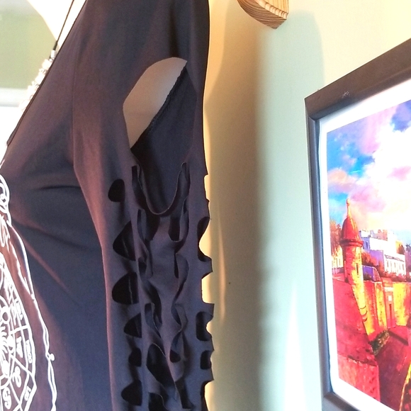 Womens Fancy Cube Long Sleeve Slit Shirt - Picture 5 of 11